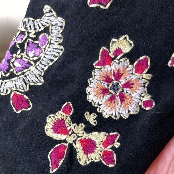 Coldwater Creek Open Front Paisley Embroidered Lined Jacket Size L - Picture 5 of 9